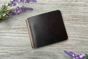 Работа Кошелек зажим мужской черный с карманом для карт