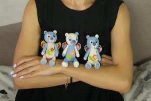 Крылатый мишка, вязанная крючком мягкая игрушка медведь PSK - Описание