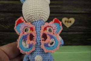 Крылатый мишка вязанная крючком мягкая игрушка медведь PSK 2 - Описание