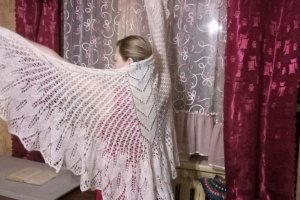 Шаль "Покров Дриады" зима