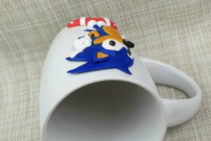 Чашка детская Соник кружка подарок объемная фигурка  - Описание