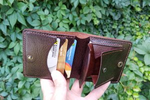 Портмоне из натуральной кожи, ручной работы. - Описание