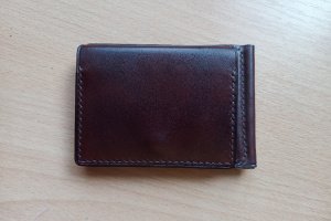 Мини кошелек "зажим" на магнитах из натуральной кожи. - Описание