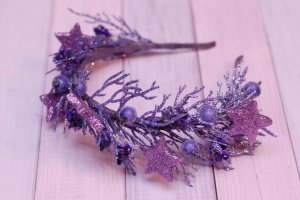 Обруч ободок сиренево-фиолетовый со звездочками  - Описание