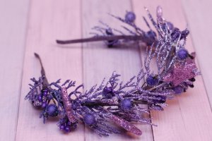 Обруч ободок сиренево-фиолетовый со звездочками  - Описание