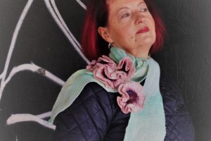 Шарф Маки рожеві - Опис