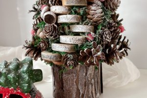 Еко ялинка.Ялинка зі шишок з оленем 2 - Опис