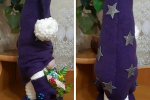 Гном з букетом квітів - Опис