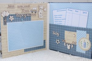 Вместительный альбом для новорожденного мальчика - Описание