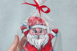Дед Мороз текстильный, сувенир, елочное украшение. - Описание