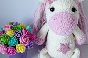 Единорог вязаная игрушка. Новая. Handmade. - Описание