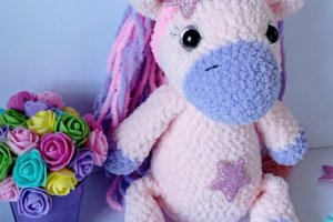 Единорог вязаная игрушка. Новая. Handmade. - Описание