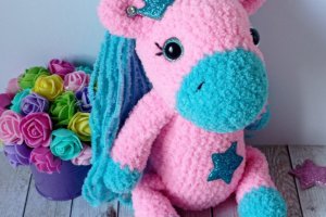 Единорог вязаная игрушка. Новая. Handmade. - Описание