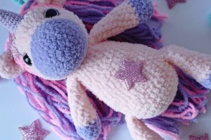 Единорог вязаная игрушка. Новая. Handmade. - Описание