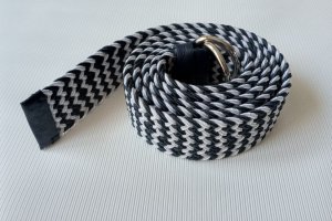 Ремень женский сине-белый плетеный - Описание