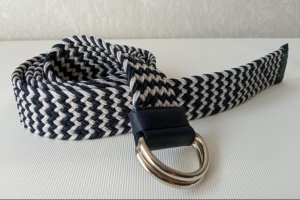 Ремень женский сине-белый плетеный - Описание