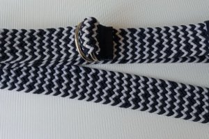 Ремень женский сине-белый плетеный - Описание