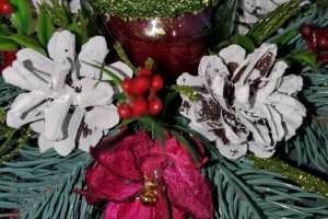 Икэбана с свечкой в праздничном мешке - Описание