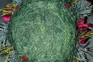 Икэбана с свечкой в праздничном мешке - Описание