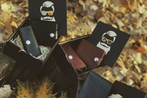 Работа Кожаный набор портмоне+ ключница