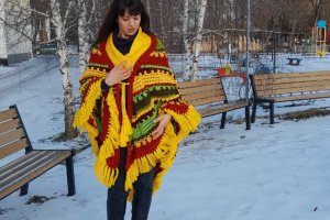 Накидка-плед вязаная - ДРУГИЕ РАБОТЫ