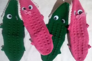 Шкарпетки - ′Звіроноски′ крокодильчики′ ручної роботи  - Опис