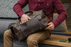 Шкіряна спортивна сумка, Дорожня сумка для ручної поклажі - Опис