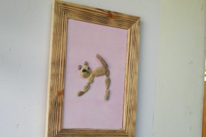 Кот.Кошка. Морская галька на холсте - Описание