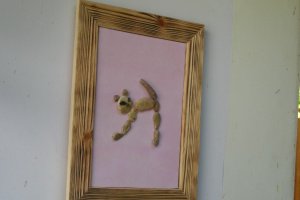 Кот.Кошка. Морская галька на холсте - Описание