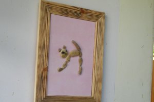 Кот.Кошка. Морская галька на холсте - Описание