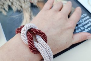Браслет 'Double' из чешского бисера - Описание
