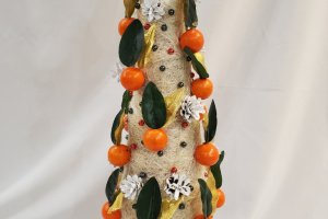 Новогодний набор с мандаринами (елка,венок, свечка - Описание