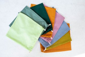 Сумка для хранения из льна 18 см x 22 см. Лайм. - Описание