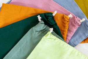 Сумка для хранения из льна 18 см x 22 см Зеленый - Описание