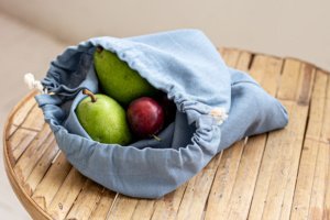 Сумка для хранения из льна 18 см x 22 см Голубой