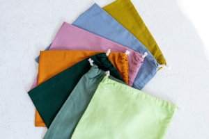 Торбинка для зберігання з льону 18 см x 22 см   Блакитний - Опис