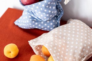 Сумка для хранения из хлопка 26см x 30см Беж - Описание