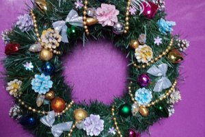 Работа ЭКО Венок Новогодний.