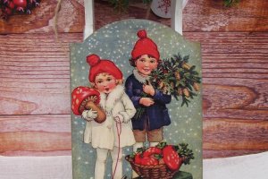 Новогодний декор,санки - Описание