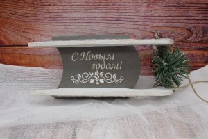 Новогодний декор,санки - Описание