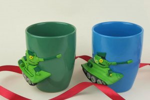 Іграшки гуртки НАБІР чашки з декором ТАНКИ подарунок близнюкам - Опис
