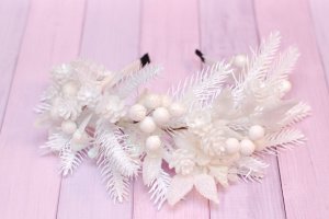 Обруч обідок для образу снігової феї, зими чи королеви - Опис