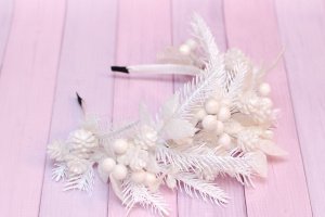 Обруч обідок для образу снігової феї, зими чи королеви - Опис