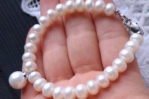 Браслет и серьги из натурального жемчуга. - Описание