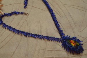 Кольє "Перо павича" - Опис