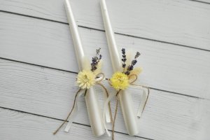 НАБІР ВЕСІЛЬНИХ СВІЧКІВ З СУХОЦВЕТАМИ 'СІМЕЙНИЙ осередок' - Опис