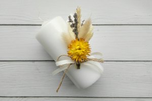 НАБІР ВЕСІЛЬНИХ СВІЧКІВ З СУХОЦВЕТАМИ 'СІМЕЙНИЙ осередок' - Опис