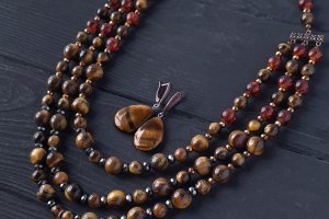Серьги из тигриного глаза "Год Тигра -16" - Описание