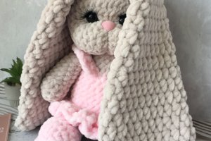 Плюшевая зайка в розовом сарафанчике - ДРУГИЕ РАБОТЫ