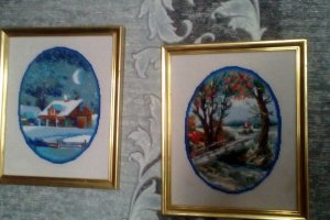 10 вишитих картин одним лотом. - Опис